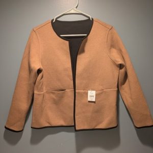 J.Jill Wearever Double-Knit Reversible Jacket - Size XSP PSX Almond/Black