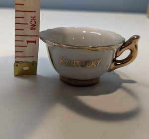Vintage Souvenir Kentucky Teacup 1" Small Gold Trim