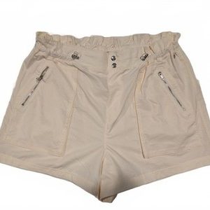 Calia Cream Casual Shorts with Functional Zipper Pockets Womens Large 32 Elastic
