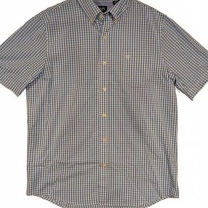 Chaps Gingham Button Down Blue White Check Short Sleeve Shirt Mens Large