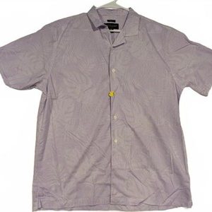 Pronto Uomo Modern Fit Lavender Stripe Short Sleeve Button Shirt Mens XL