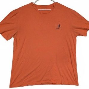 Johnnie-O Surfboard Graphic Logo Orange Short Sleeve Crewneck T-Shirt Mens XL