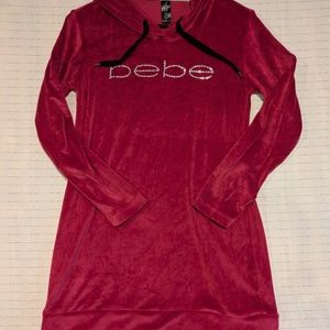 BEBE Ladies Rhinestone Hoodie Sleepwear - Small