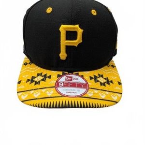 New Era Pittsburgh Pirates 9Fifty Snapback Black Gold Aztec Brim Adjustable Hat