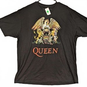 Queen Band Graphic T-Shirt Black Short Sleeve Rock Music Tee Mens XXL