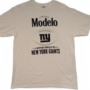 Modelo New York Giants NFL Football Graphic White T-Shirt Mens XL