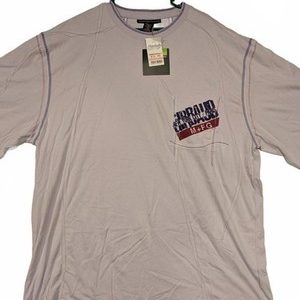 Marithe Francois Girbaud Lavender Graphic Pocket Detail T-Shirt Mens XXXXL