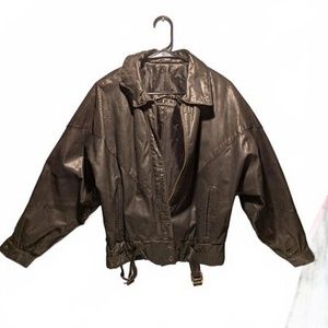 VINTAGE GINO DI GIORGIO Ladies Black Leather Jacket Size S Comint