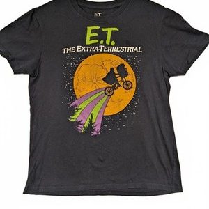 E.T. The Extra-Terrestrial T-Shirt Graphic Movie Tee Black Womens M