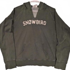 Genuine Pigment Dyed Snowbird Hoodie Green Pullover Womens Size XL