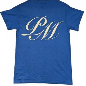 Post Malone Ft-1 Trillion Blue Graphic Short Sleeve Concert T-Shirt Mens Small