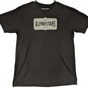 Alpinestars Black Graphic Logo Classic Cotton Short Sleeve T-Shirt Mens XL