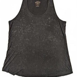 Torrid Super Soft Knits Acid Wash Black Racerback Tank Top Womens 1X