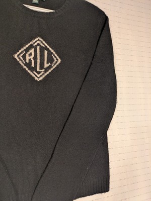 Ralph Lauren Womens Small Black 100% Lambswool Sweater RLL Logo - Image 3