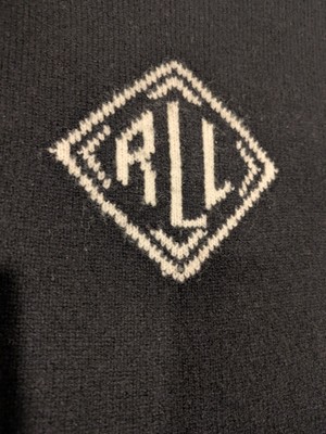 Ralph Lauren Womens Small Black 100% Lambswool Sweater RLL Logo - Image 4