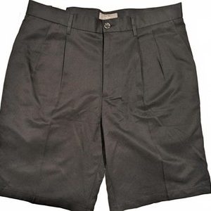 Dockers Microfiber Pleated Shorts Black Classic Dress Chino Mens 33 34x10