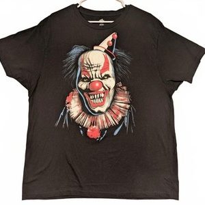Celebrate Halloween Killer Clown Scary Graphic Black T-Shirt Mens XL