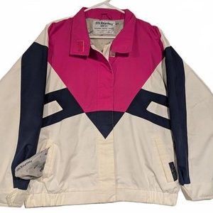 Tourney Gore Tex Vintage Colorblock Windbreaker Jacket Pink White Womens Large