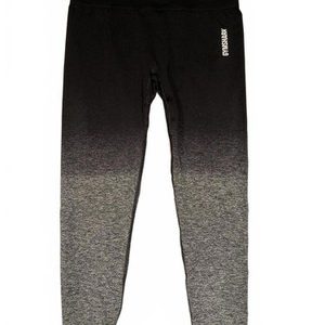 Gymshark Ombre Seamless High Rise Workout Leggings Womens Large Gray Black 26x23