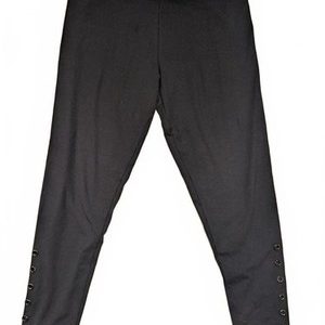 Victoria Sport Metallic Waistband Button Ankle Stretch Leggings Womens L 31x26