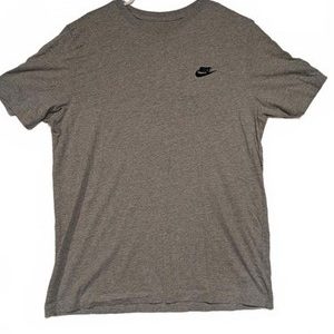 Nike The Nike Tee Gray Small Logo Athletic Short Sleeve T-Shirt Mens Large