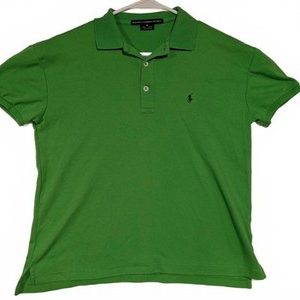 Ralph Lauren Sport Green Short Sleeve Cotton Polo Shirt Womens Small