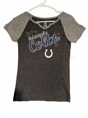 NFL Team Apparel Indianapolis Colts Gray Graphic Short Sleeve T-Shirt Girls L