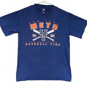 New York Mets MLB Graphic T-Shirt Blue Baseball Fan Gear Short Sleeve Mens Med