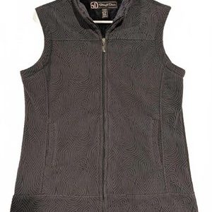 Straight Down Gray Fleece Vest Cozy Stylish Womens Medium 100% Polyester