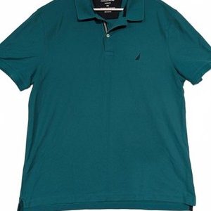 Nautica Performance Deck Polo Shirt Classic Fit Teal Mens Size XXL Cotton
