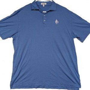 Peter Millar Golf Polo Shirt Blue Short Sleeve Casual 1896 Mens Large
