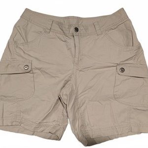 Columbia Hiking Cargo Shorts Beige Utility Outdoor Cotton Summer Womens Size 8