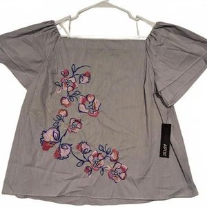 APT 9 Stylish Off-Shoulder Floral Embroidered Top Womens XL 22x23
