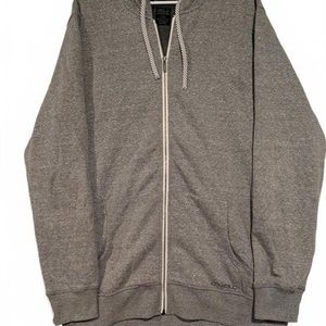 ONeill Gray Blank Full Zip-Up Hoodie Mens XL 24x33 Drawstrings