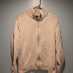 Calvin Klein Sweatshirt Zip Crewneck Beige Size Large