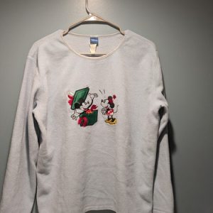 Vintage Disney Adult Embroidered Sweatshirt Mickey Minnie Mouse Present Gift