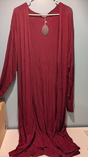 Bluetime  Long Duster Womens 4XL Open Front Red Long Sleeve Lightweight XXXXL