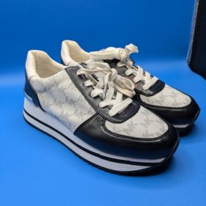 Michael Kors Monique Knit Trainer Running Sneakers Black/Optic White
