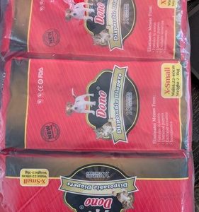Lot Of 3X Dono Female Disposable Pet Diapers (X-Small) 18 count 4lb-6lb Pets