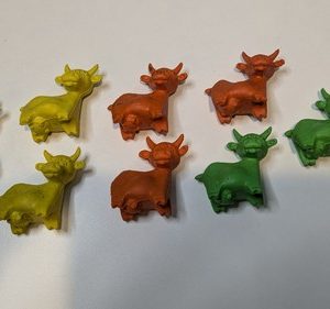 Lot Of 8 Vintage DIENER ERASER -- COW -- ITTY BITTYS CHARM ANIMAL