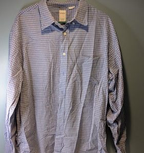 J CREW Mens Long Sleeve Dress Shirt Button Down Blue Plaid XL