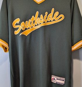 Majestic Southside Prospects Jersey Medium Green Yellow Oakland A's