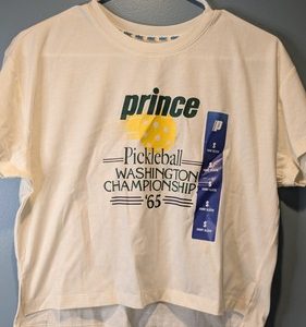 Prince Shirt Size Small Pickleball Cropped White Tennis Sports Athleisure New