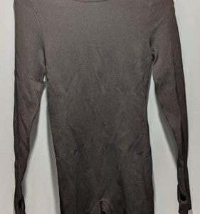 Oqq Ribbed Long Sleeve Crew Neck Rompers Medium