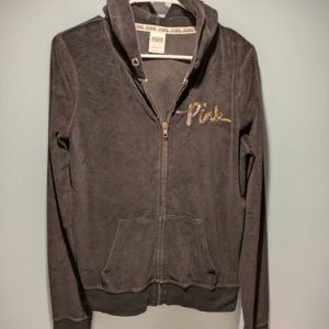 Victoria's Secret PINK Velour Hoodie Zipped  Pullover L