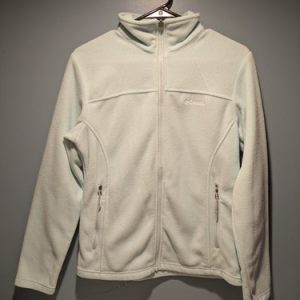Columbia Jacket Womens Adult Medium Outdoors Full Zip Fleece Light Mint Blue