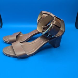 Michael Kors Women's Brown Open Toe Ankle Strappy Block Heel Sandals Size 8.5