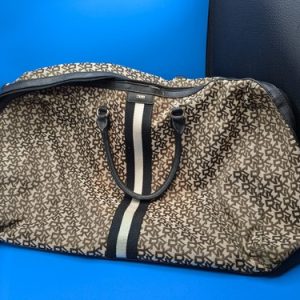 DKNY Bryant Duffle Logo Beige/Brown Shoulder Bag