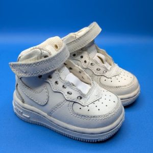 Nike Air Force 1 Mid Kid Shoes Size 2C  White Training Sneaker 314196-113