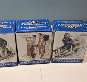 Norman Rockwell Mug The Seafarer’s Collection Tankard Long John SIlver's Set 3